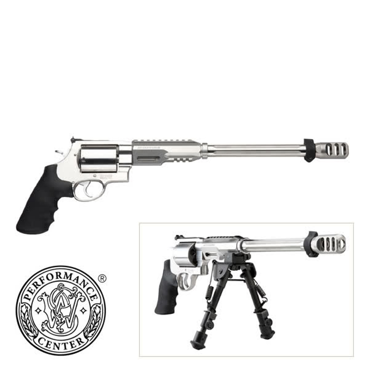 Smith & Wesson 460XVR Performance Center .460SW 14" Fluted Barrel, Glassbead Finish, Picatinny-Style Rail, Bipod Smith & Wesson 460XVR Performance Center .460SW 14" Fluted Barrel, Glassbead Finish, Picatinny-Style Rail, Bipod