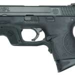 Smith & Wesson, M&P, Compact Frame, Striker Fired, 9mm, 3.5" Barrel, Polymer Frame, Black, No Thumb Safety, 12Rd, 2 Mags, Fixed Sights, Crimson Trace Laser Guard- Green