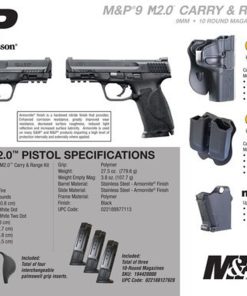 Smith & Wesson M&P M2.0 9mm, 4.25", Carry and Range Kit, 3x10rd