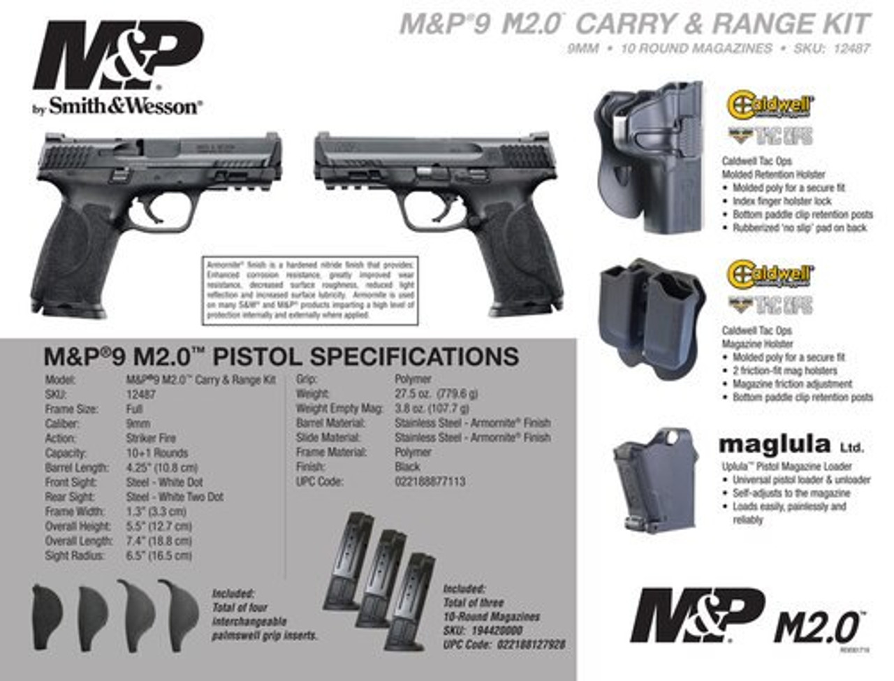 Smith & Wesson M&P M2.0 9mm, 4.25", Carry and Range Kit, 3x10rd Smith & Wesson M&P M2.0 9mm, 4.25", Carry and Range Kit, 3x10rd