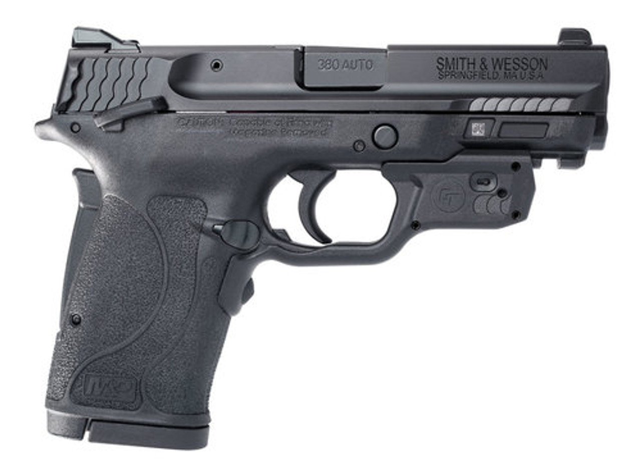 Smith & Wesson M&P Shield EZ Crimson Trace Laserguard, .380 ACP, 3.675", 8rd, Manual Safety, Black Smith & Wesson M&P Shield EZ Crimson Trace Laserguard, .380 ACP, 3.675", 8rd, Manual Safety, Black