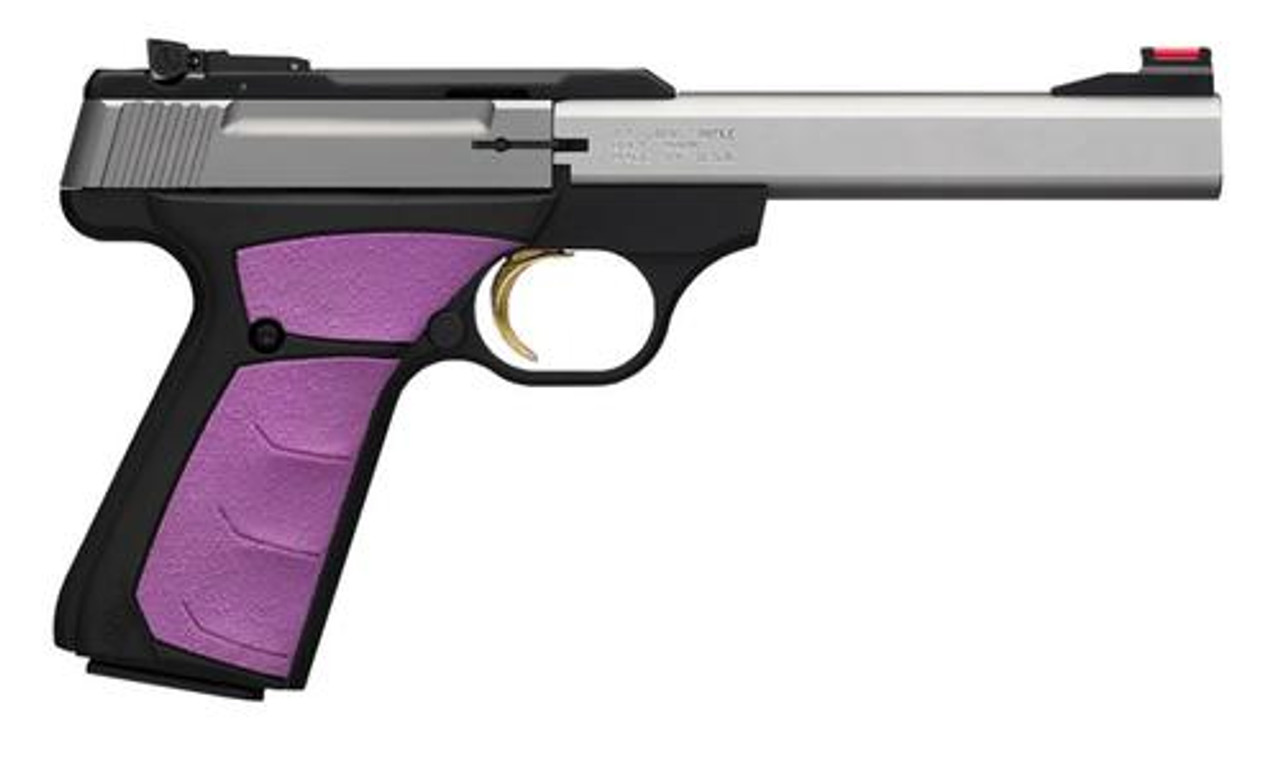 Browning Buck Mark Plus 22LR 5.5" SS Barrel Fuchsia Grips 10 Rd Mag Browning Buck Mark Plus 22LR 5.5" SS Barrel Fuchsia Grips 10 Rd Mag