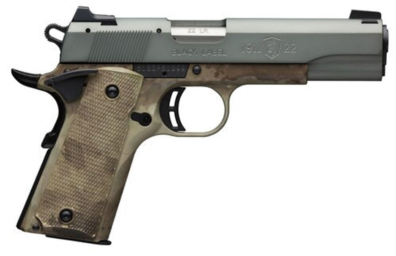 Browning 1911 Black Label, .22 LR, 4.25" Barrel, 10rd, ATACS-AU Browning 1911 Black Label, .22 LR, 4.25" Barrel, 10rd, ATACS-AU
