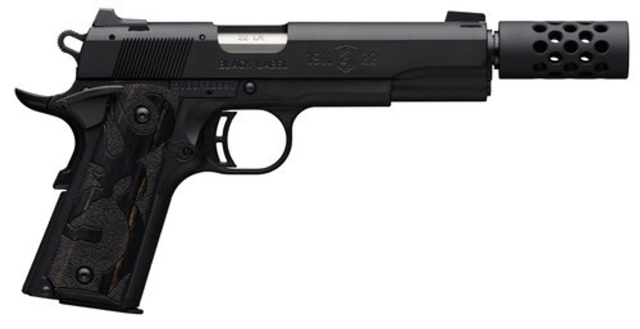Browning 1911 Black Label 22 LR, 3-Dot Sight, 4 7/8" Barrel, Suppressor Ready Browning 1911 Black Label 22 LR, 3-Dot Sight, 4 7/8" Barrel, Suppressor Ready