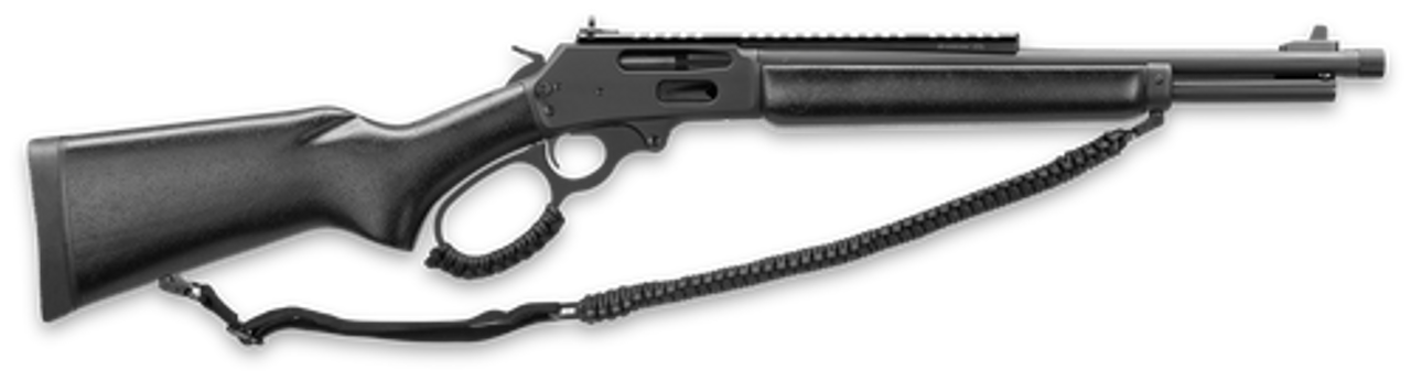 Marlin 1895 Dark Series 45-70 Govt 16" Threaded Barrel, Black Matte Finish, Black Webbed Stock, XS Rail Marlin 1895 Dark Series 45-70 Govt 16" Threaded Barrel, Black Matte Finish, Black Webbed Stock, XS Rail