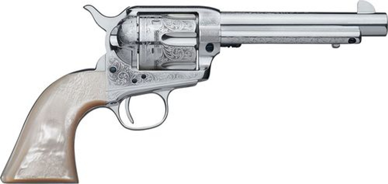 Uberti 1873 Cattleman, .45 Colt, 4.75" Barrel, 6rd, Full Scroll Engraving, Stainless Steel Uberti 1873 Cattleman, .45 Colt, 4.75" Barrel, 6rd, Full Scroll Engraving, Stainless Steel