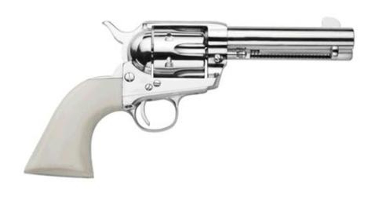 Traditions Frontier 1873 Revolver, .45 Colt, 5.5", Nickel, Whte PVC Grips Traditions Frontier 1873 Revolver, .45 Colt, 5.5", Nickel, Whte PVC Grips
