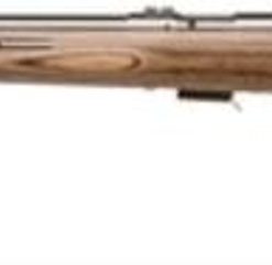 Savage 93R17 BTVLSS, 17HMR, 21" Heavy Barrel, Stainless Steel Barrel and Action, Brown Laminated Thumbhole Stock, Left Hand, 5Rd, Detachable Box Magazine