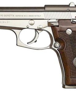 Beretta 85F .380 ACP, Double Action, Nickel, Wood Grips, 8rd