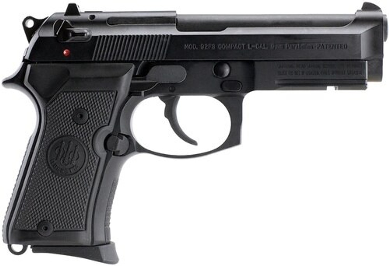 Beretta 92 Compact, Rail 9mm 4.25 Barrel, Black Synthetic Grip Black Bruniton Finish, 10rd Beretta 92 Compact, Rail 9mm 4.25 Barrel, Black Synthetic Grip Black Bruniton Finish, 10rd