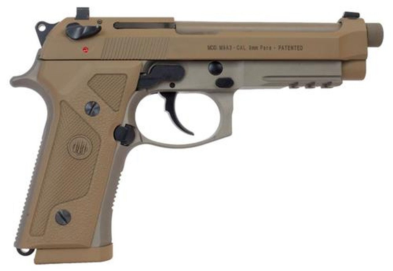 Beretta M9A3 FS 9mm, 5.2", Night Sights, 17rd, Threaded Barrel, Made In Italy Beretta M9A3 FS 9mm, 5.2", Night Sights, 17rd, Threaded Barrel, Made In Italy