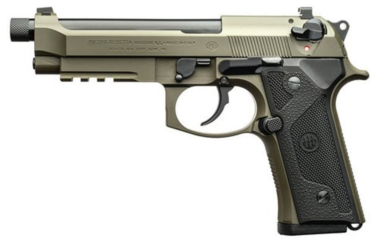 Beretta M9A3, 9mm, 5.1" Barrel, 10rd, Night Sights, Green Steel Beretta M9A3, 9mm, 5.1" Barrel, 10rd, Night Sights, Green Steel