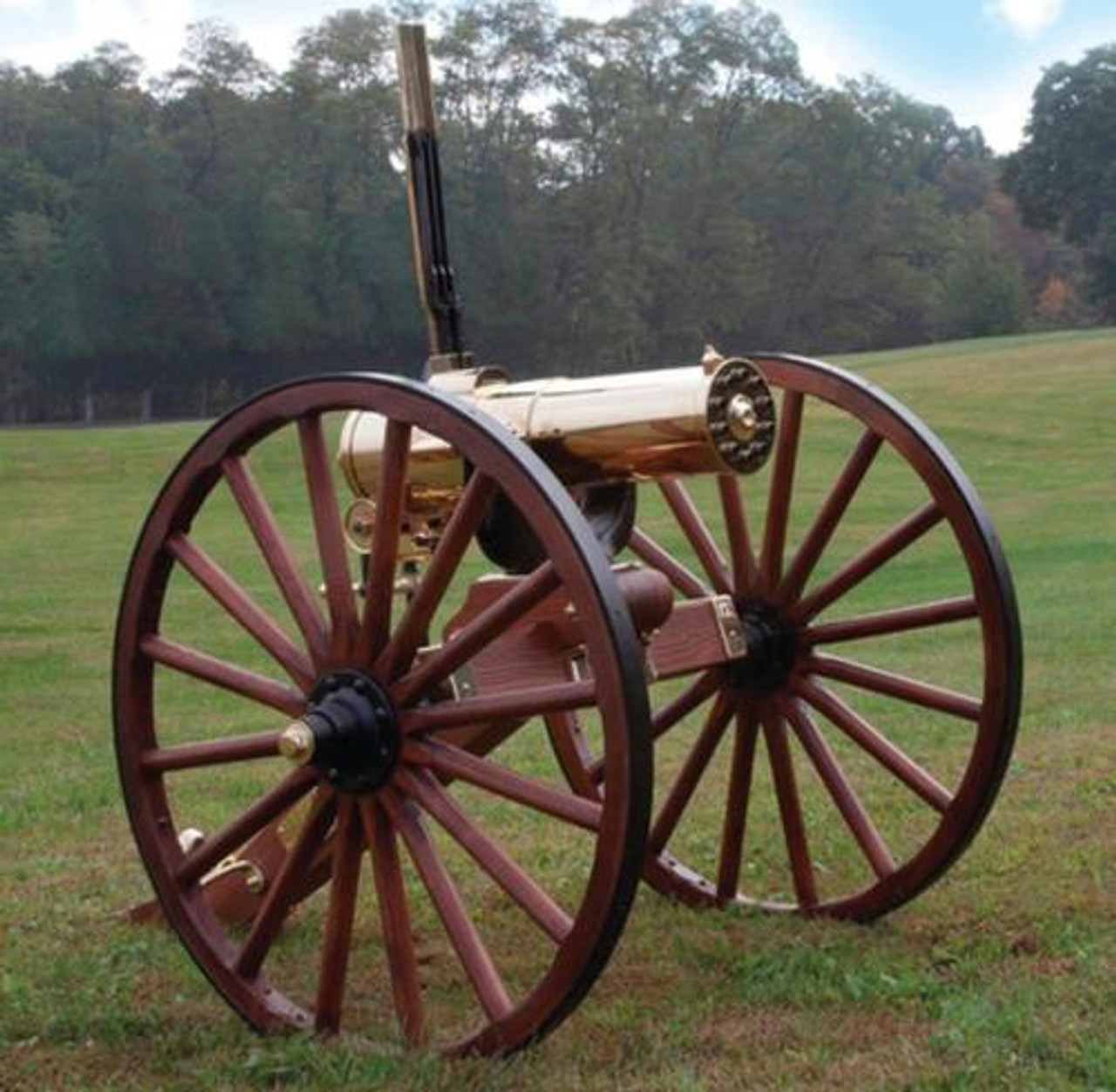 Colt 1877 Bulldog Gatling Gun Carriage 45-70 Government Caliber 10 Brass Encased Direct Drive Barrels Walnut Carriage Colt 1877 Bulldog Gatling Gun Carriage 45-70 Government Caliber 10 Brass Encased Direct Drive Barrels Walnut Carriage