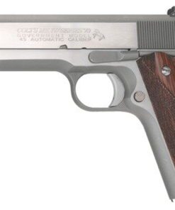 Colt Series 70 Govt 1911 45 ACP 5" Barrel, Double Diamond Rosewood Grip Brushed SS, 7rd