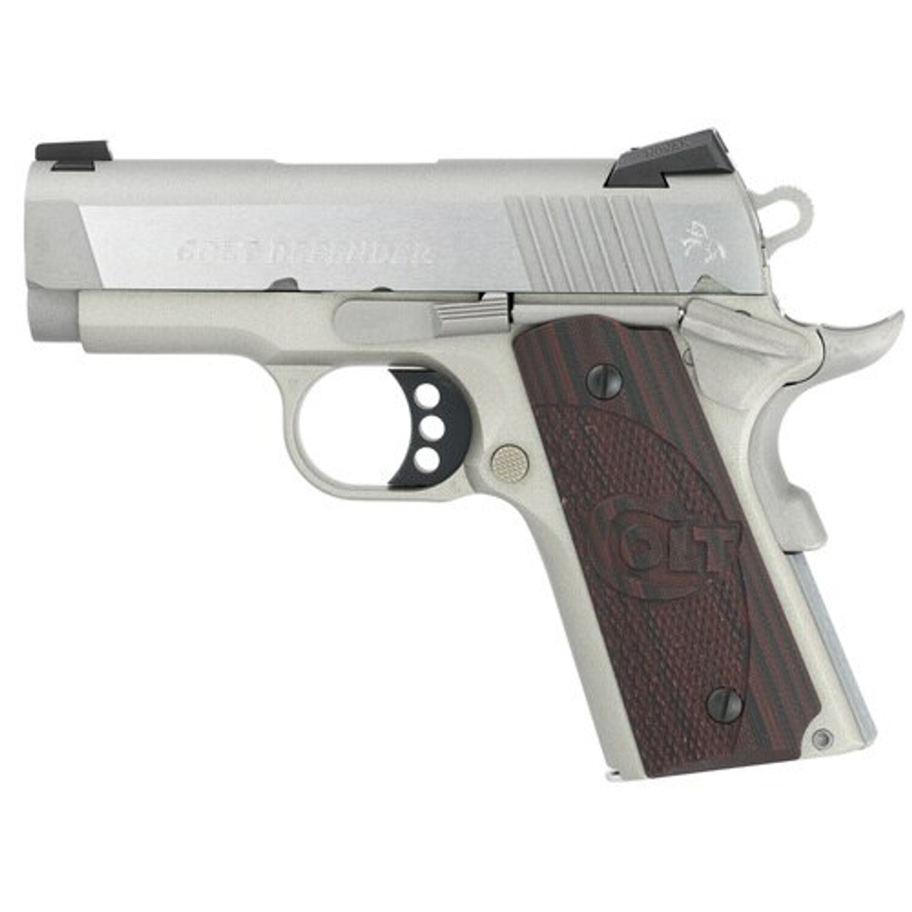 Colt Defender 45 ACP SS, 3" Barrel, Black Cherry G10 Grips, Stainless, 7rd Colt Defender 45 ACP SS, 3" Barrel, Black Cherry G10 Grips, Stainless, 7rd