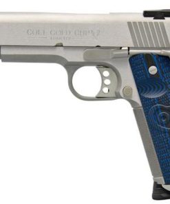 Colt Gold Cup Trophy 45 ACP, 5" Barrel, Blue G10 Grips, Brushed SS Finish, 8 rd Mag