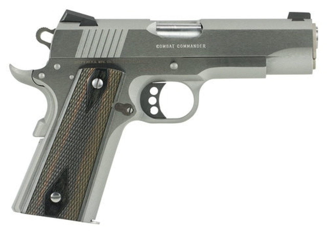 Colt Combat Commander, 45 ACP, 4.25" Barrel, 8rd, G10 Black Cherry Grips, Stainless Steel Colt Combat Commander, 45 ACP, 4.25" Barrel, 8rd, G10 Black Cherry Grips, Stainless Steel