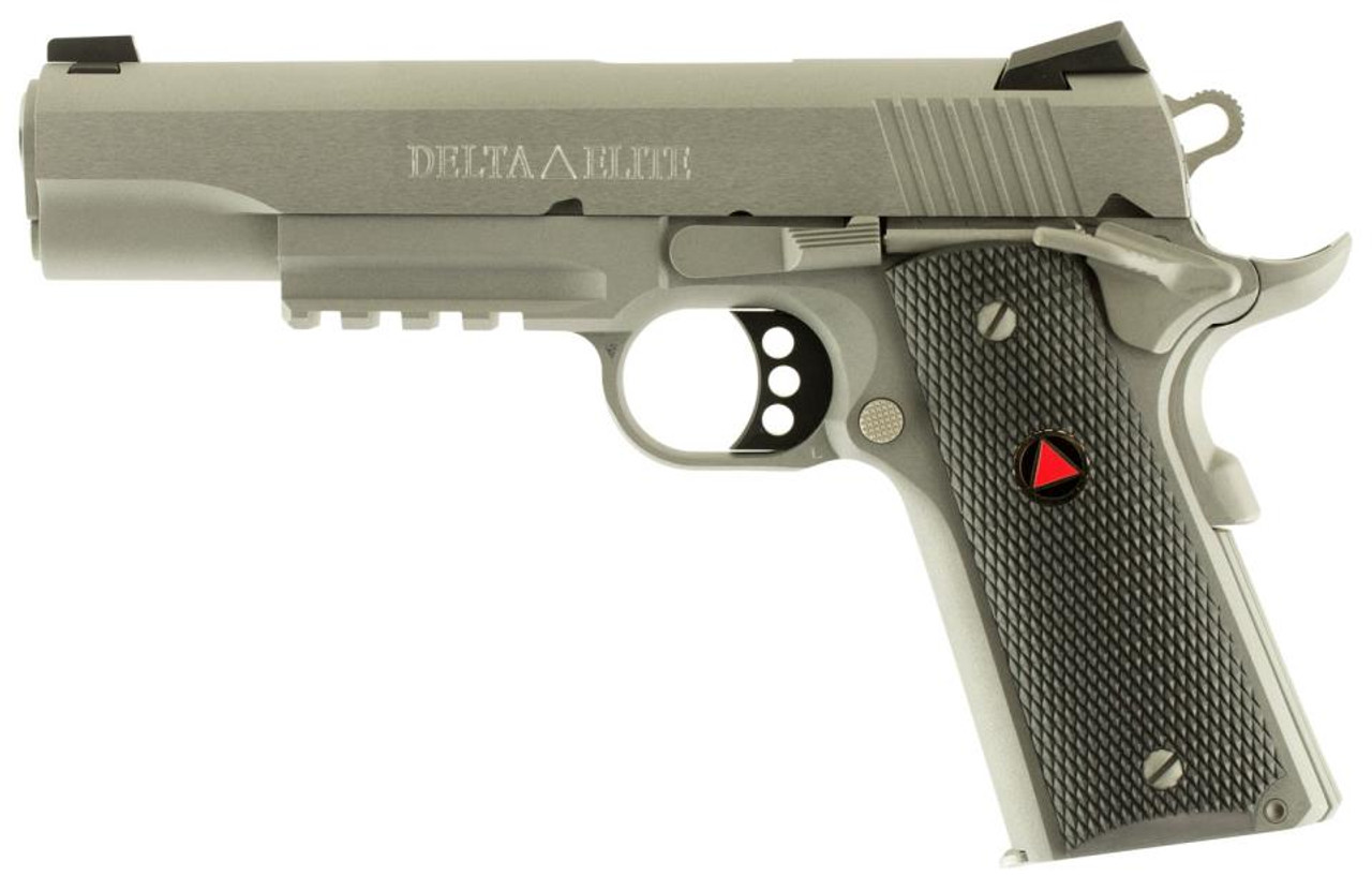 Colt Government Delta Elite Rail 10mm 5" Barrel SS Brushed Finish Novak Sights 8rd Mag Colt Government Delta Elite Rail 10mm 5" Barrel SS Brushed Finish Novak Sights 8rd Mag