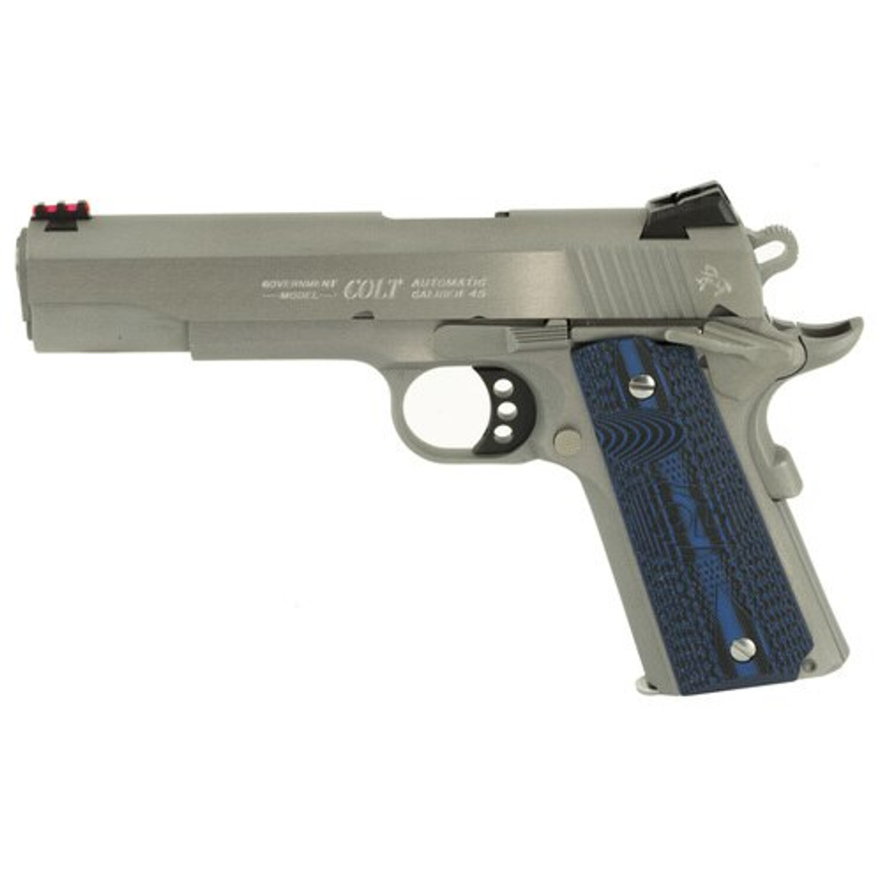 Colt Series 70 Competition SS 45 ACP, 5" Match Barrel, Novak Sights, G-10 Blue Grips, 8rd Mag Colt Series 70 Competition SS 45 ACP, 5" Match Barrel, Novak Sights, G-10 Blue Grips, 8rd Mag