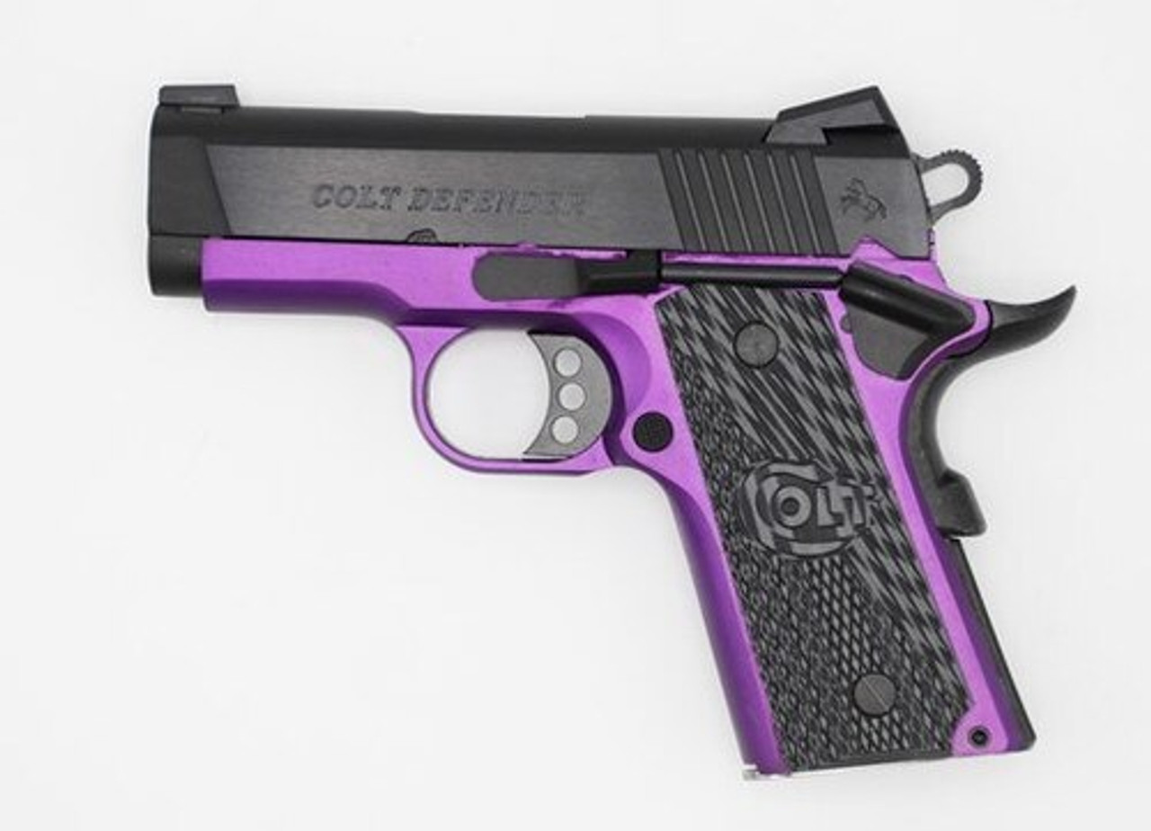 Colt Violet Defender Purple Cerakote 45 ACP 4.25" Barrel Novak Sights G10 Grips 1 of 200 Colt Violet Defender Purple Cerakote 45 ACP 4.25" Barrel Novak Sights G10 Grips 1 of 200