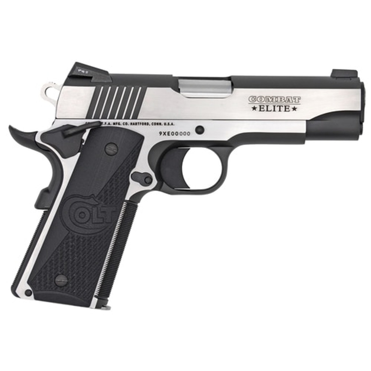 Colt Combat Elite Commander 1911 9MM, 4.25" Barrel, SS Frame Two-Tone Finish, G10 Grips, Ambi Safety 9Rd Mag Colt Combat Elite Commander 1911 9MM, 4.25" Barrel, SS Frame Two-Tone Finish, G10 Grips, Ambi Safety 9Rd Mag