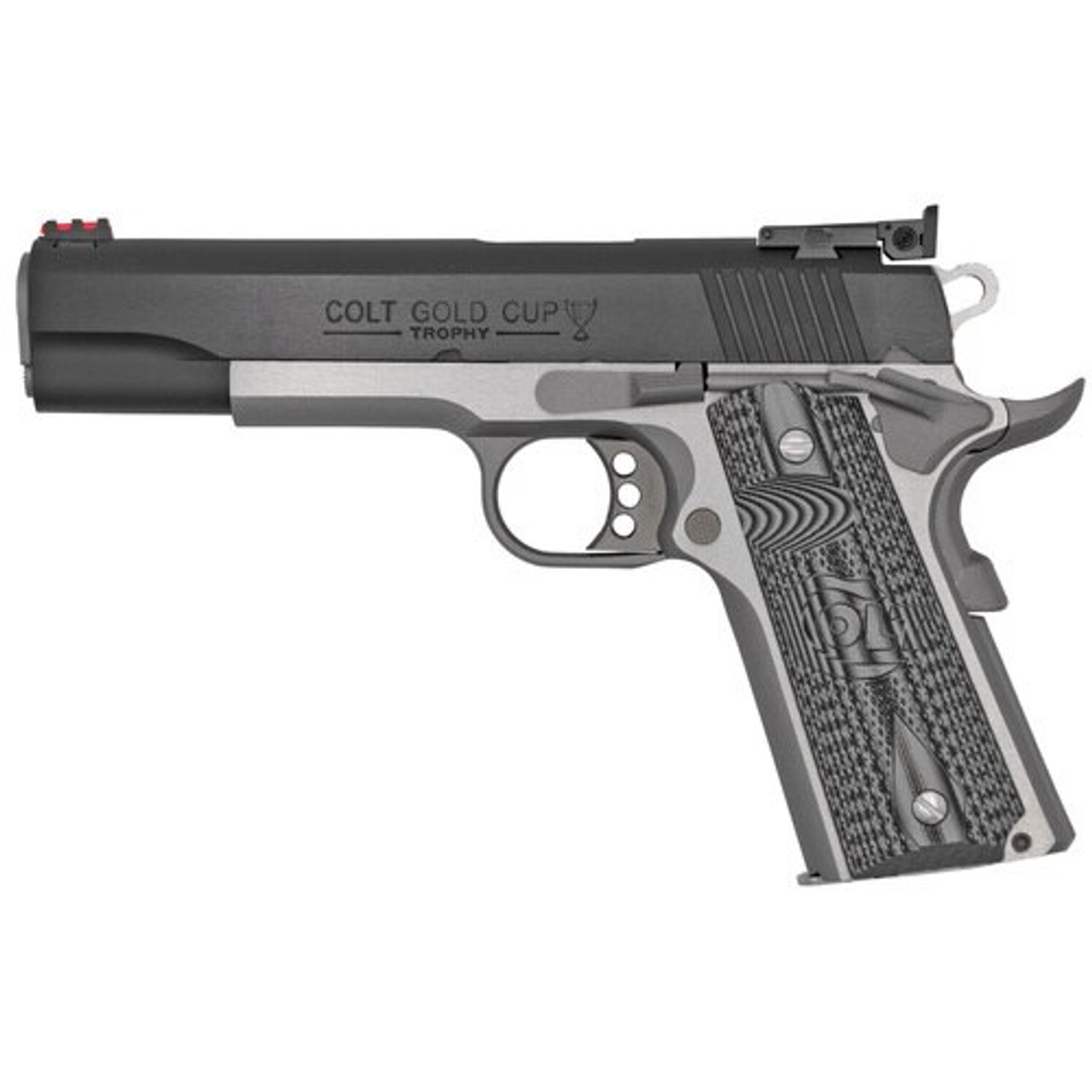 Colt Gold Cup Lite 1911 38 Super, 5" Barrel, SS Frame, G10 Grips, Beavertail Fiber Optic Fron Site, 9rd Mag Colt Gold Cup Lite 1911 38 Super, 5" Barrel, SS Frame, G10 Grips, Beavertail Fiber Optic Fron Site, 9rd Mag
