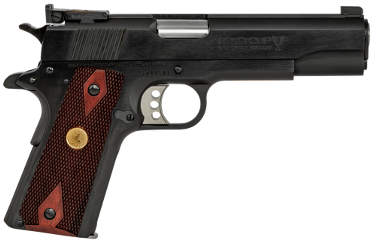Colt Gold Cup National Match 1911 38 Super, 5" Barrel, Steel Frame, Blued, Rosewood Grips, Target Sights, 9rd Mag Colt Gold Cup National Match 1911 38 Super, 5" Barrel, Steel Frame, Blued, Rosewood Grips, Target Sights, 9rd Mag