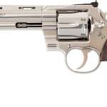 Colt Python 357 Mag, 6" Barrel, Stainless Finish & Frame, Walnut Grips Red Ramp Front/Adjustable Rear, 6rd