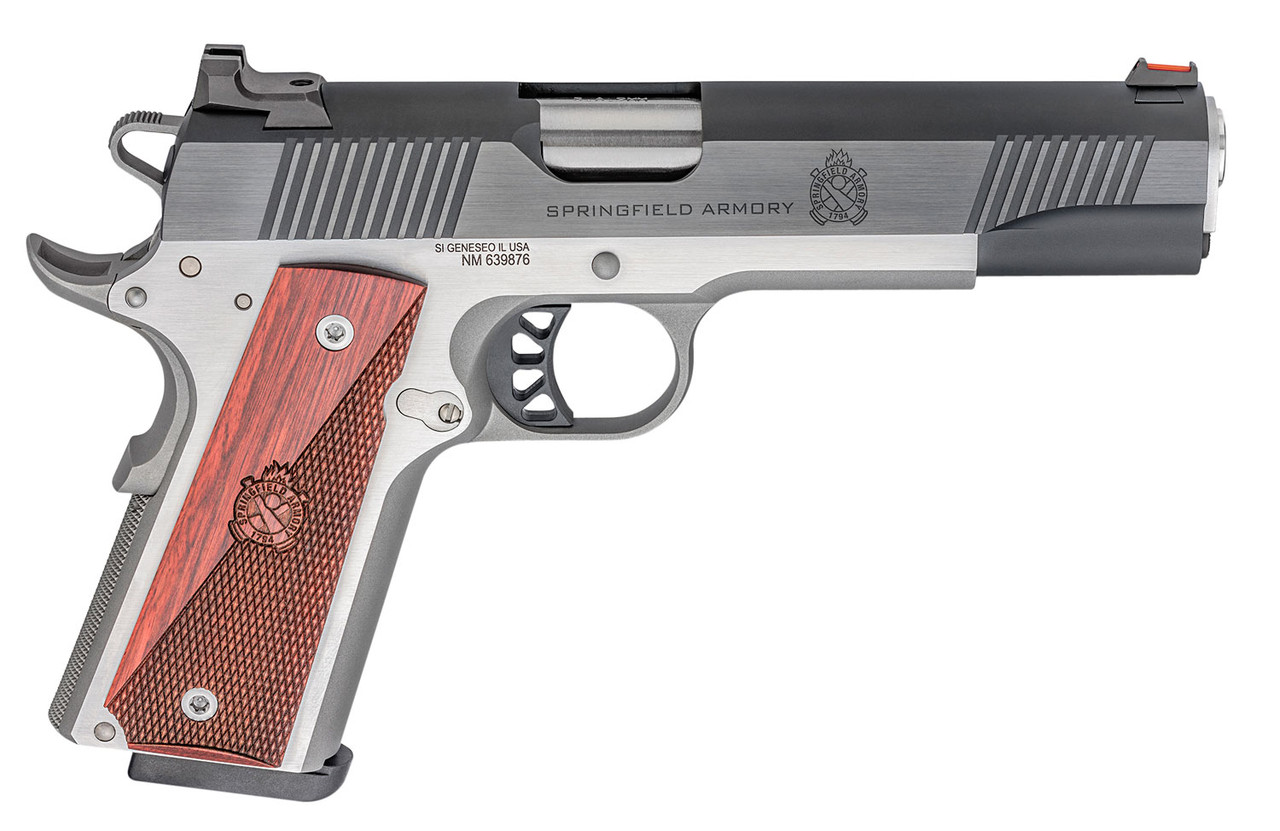 Springfield Ronin Operator 1911, Full Size, 9mm, 5" Barrel, Blued, SS Frame, Fiber Optic Front Sight Tactical White Dot Rear, 9rd Mag Springfield Ronin Operator 1911, Full Size, 9mm, 5" Barrel, Blued, SS Frame, Fiber Optic Front Sight Tactical White Dot Rear, 9rd Mag