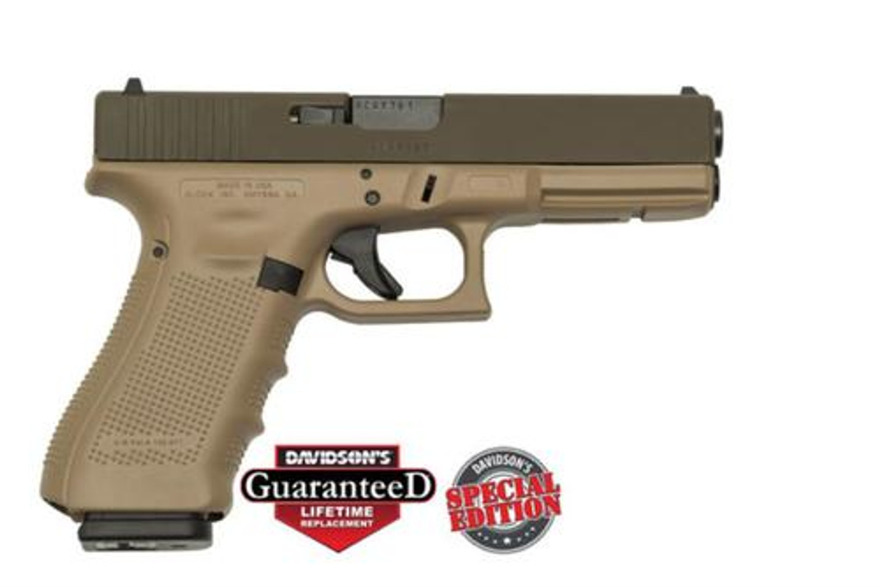 Glock Gen4 17 USA (Davidson's Special Edition) 9MM, Cerakote Patriot Brown, 3 17 Rd Mags Glock Gen4 17 USA (Davidson's Special Edition) 9MM, Cerakote Patriot Brown, 3 17 Rd Mags