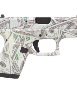Glock 42, .380 ACP, 3.25", 6rd, Glow in the dark $100 Bill Camo