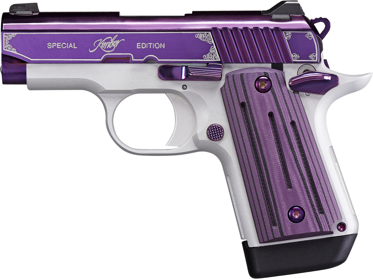Kimber Micro 9 Amethyst 9mm, 3" Barrel, Purple PVD W/Engraving, Purple G10, 7rd Kimber Micro 9 Amethyst 9mm, 3" Barrel, Purple PVD W/Engraving, Purple G10, 7rd