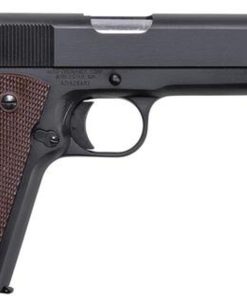 Auto Ordnance 1911 Matte Black Single 45 ACP 5.0" Barrel, Brown Checkered Grp Black, 7rd