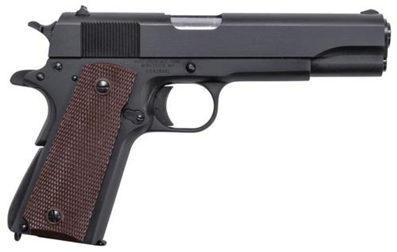Thompson 1911 A1, 9mm, 5" Barrel, 7rd, Brown Polymer Grip, Black Thompson 1911 A1, 9mm, 5" Barrel, 7rd, Brown Polymer Grip, Black