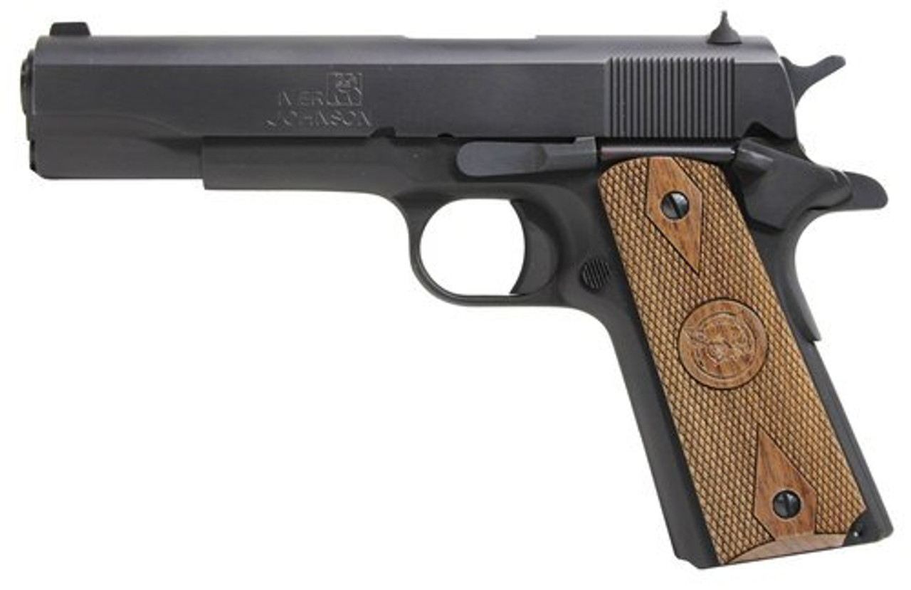 Iver Johnson 1911 A1 Government, 9mm, 5", 9rd, Walnut Grips, Black Iver Johnson 1911 A1 Government, 9mm, 5", 9rd, Walnut Grips, Black