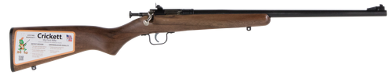 Crickett Single Shot Walnut 22 WMR, 16.125" Barrel, American Walnut Stock, Blued, 1rd Crickett Single Shot Walnut 22 WMR, 16.125" Barrel, American Walnut Stock, Blued, 1rd