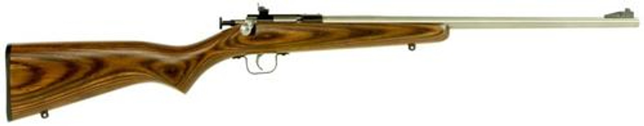 Keystone Crickett 22LR, 16.12", Laminate Brown Stock, Stainless Steel Keystone Crickett 22LR, 16.12", Laminate Brown Stock, Stainless Steel