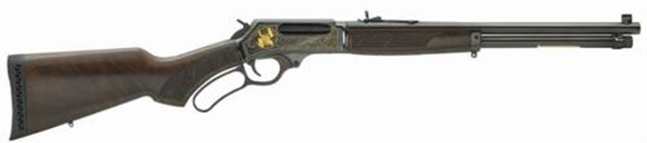 Henry Repeating Arms, Lever Action, Wildlife Engraved, Lever, 45-70 Government, 18.43", Blue, 4Rd, Adjustable Sights, Blued, Walnut Henry Repeating Arms, Lever Action, Wildlife Engraved, Lever, 45-70 Government, 18.43", Blue, 4Rd, Adjustable Sights, Blued, Walnut