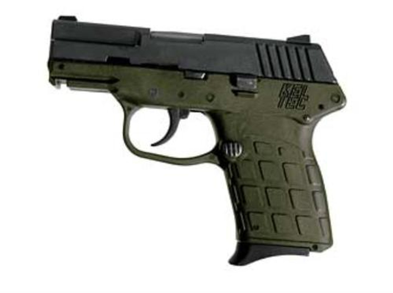 KelTec PF-9 9mm, 3" Barrel, Green Grip, 7 Rd Mag KelTec PF-9 9mm, 3" Barrel, Green Grip, 7 Rd Mag
