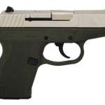 Kel-Tec P-11 9mm 3.1 Barrel Nickel Boron Slide Green Grip/Frame 10rd Mag