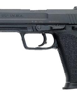 HK USP Tactical, V1, DA/SA, Full Size, 45ACP, 5.09" Threaded Barrel, Polymer Frame, Black, 3 Dot Sights, Safety/Decocker, 12Rd, 2 Magazines