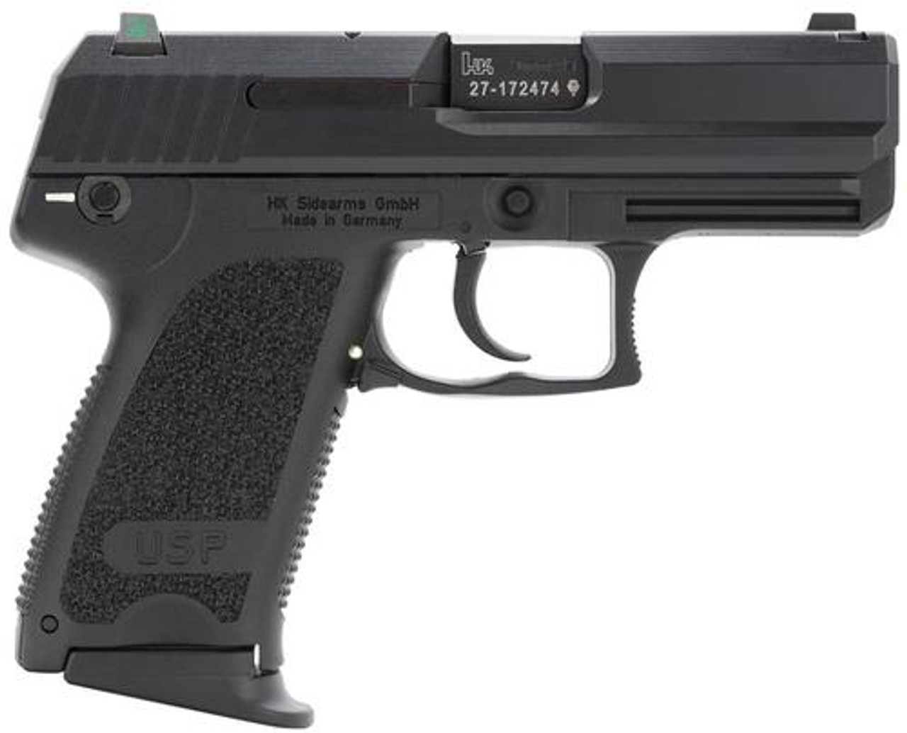HK USP9 Compact (V1) DA/SA, safety/decocking lever on left, three 13rd magazines and night sights HK USP9 Compact (V1) DA/SA, safety/decocking lever on left, three 13rd magazines and night sights