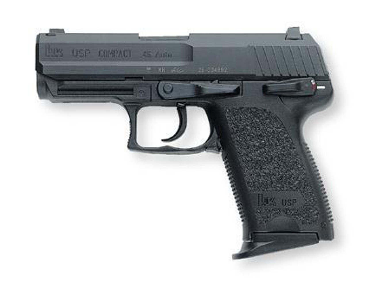 HK USP45 Compact (V1) DA/SA, safety/decocking lever on left, three 8rd magazines and night sights HK USP45 Compact (V1) DA/SA, safety/decocking lever on left, three 8rd magazines and night sights