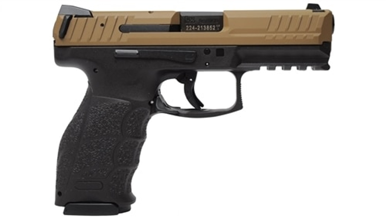 HK VP9 9mm, 4.1" Barrel, Cerakote Brown, Black Frame, Rail, 15rd Mag HK VP9 9mm, 4.1" Barrel, Cerakote Brown, Black Frame, Rail, 15rd Mag