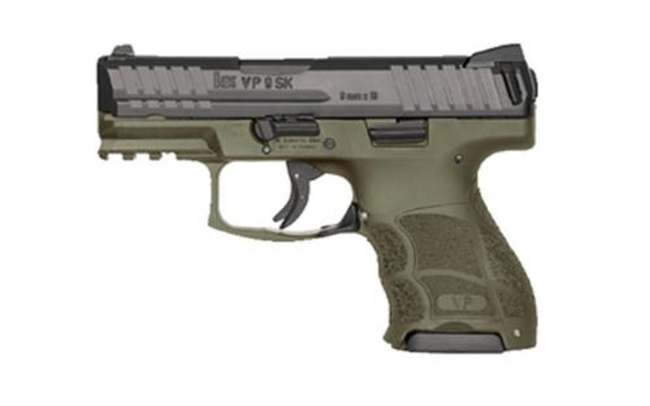 HK VP9SK Subcompact 9mm, OD Green, Night Sights, 3x10rd Mags HK VP9SK Subcompact 9mm, OD Green, Night Sights, 3x10rd Mags