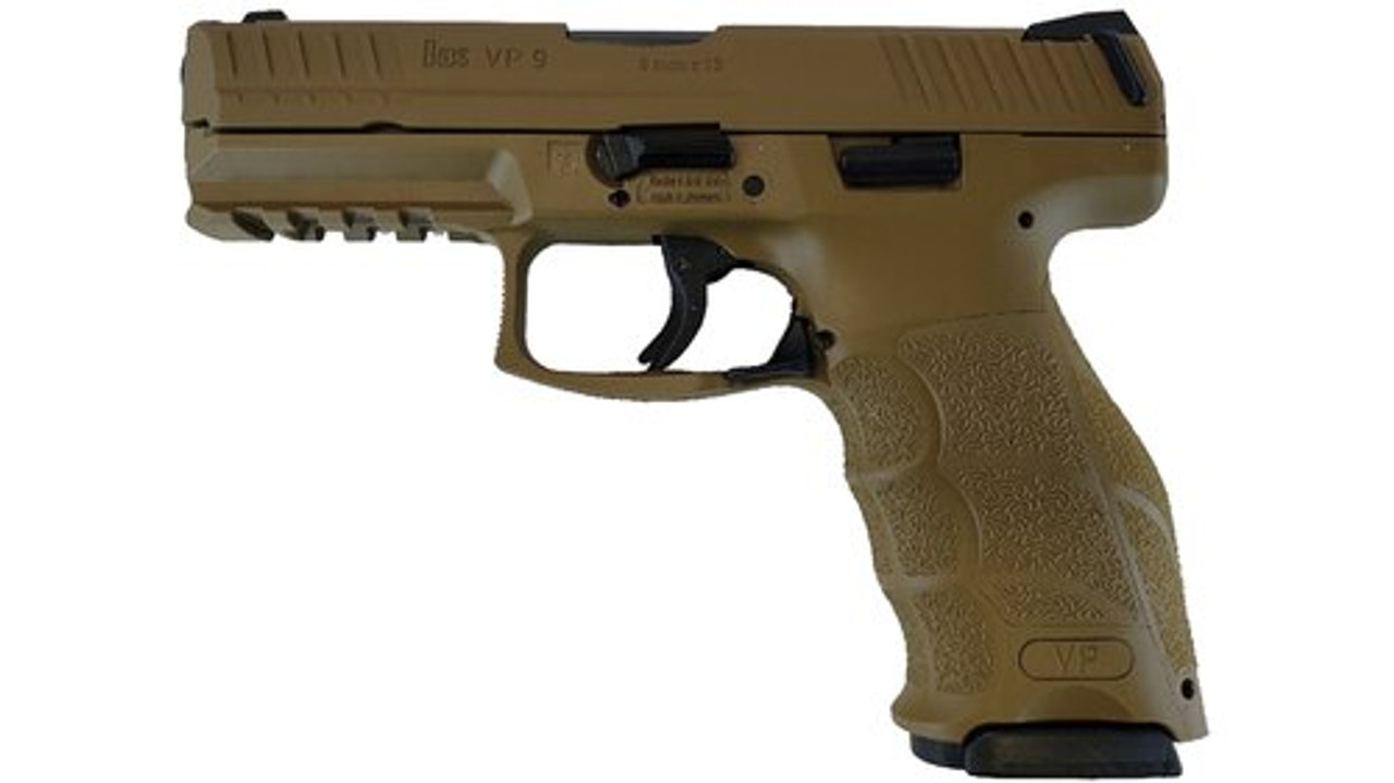 HK VP9, 9mm 4" Barrel Ambi Safety H&K Brown 2- 15rd Mags German Made HK VP9, 9mm 4" Barrel Ambi Safety H&K Brown 2- 15rd Mags German Made