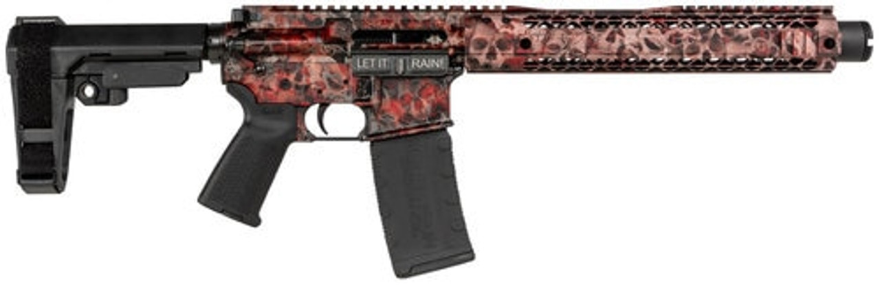 Black Rain Crypt AR Pistol .300 Blackout, 10.5" Barrel, Rubber Red Skulls, 30rd Black Rain Crypt AR Pistol .300 Blackout, 10.5" Barrel, Rubber Red Skulls, 30rd