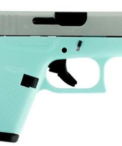 Glock G42 .380 ACP, 3.24", 6rd, Robin Egg Blue Frame, Silver Slide