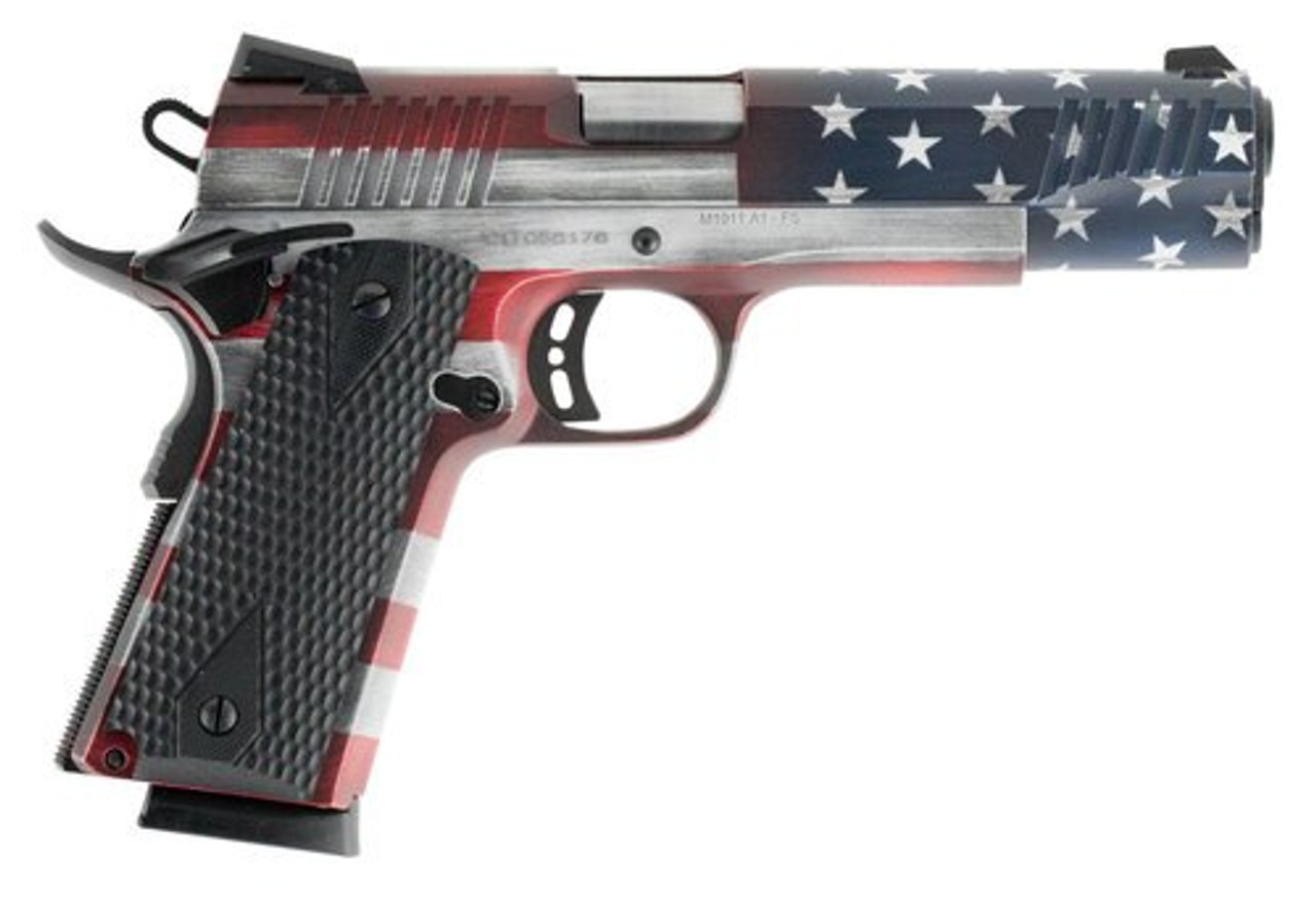 Citadel 1911-A1 FSP Flag Cerakote 45 ACP 5" Barrel, Black G10 Grips, 8 RD, USA Flag Finish Citadel 1911-A1 FSP Flag Cerakote 45 ACP 5" Barrel, Black G10 Grips, 8 RD, USA Flag Finish