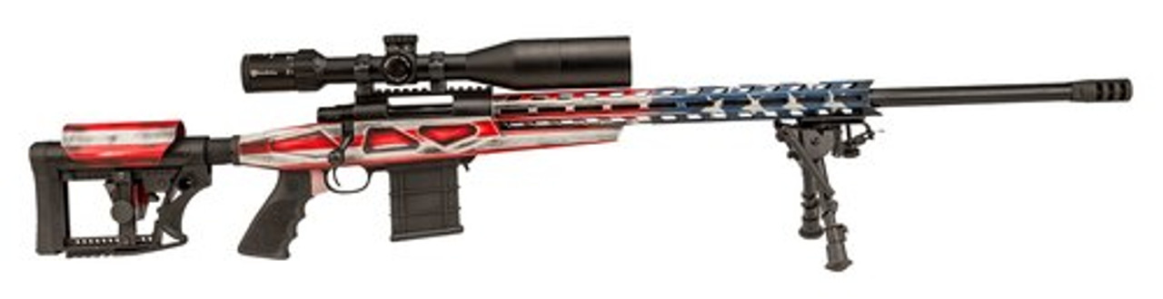 Howa APC 6.5 Creedmoor Scope Combo, 24" #6 Threaded Barrel, 4-16x50mm Nikko Stirling Scope, Mag Kit, Hogue Grip, LUTH-AR MBA-4 Stock, American Flag, 10rd Howa APC 6.5 Creedmoor Scope Combo, 24" #6 Threaded Barrel, 4-16x50mm Nikko Stirling Scope, Mag Kit, Hogue Grip, LUTH-AR MBA-4 Stock, American Flag, 10rd